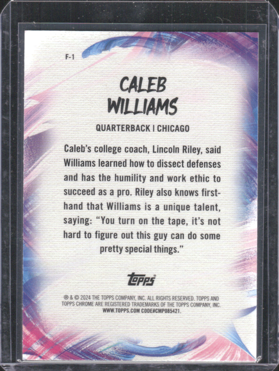 2024 Topps Chrome Finesse Caleb Williams #F-1 Green 27/99 RC
