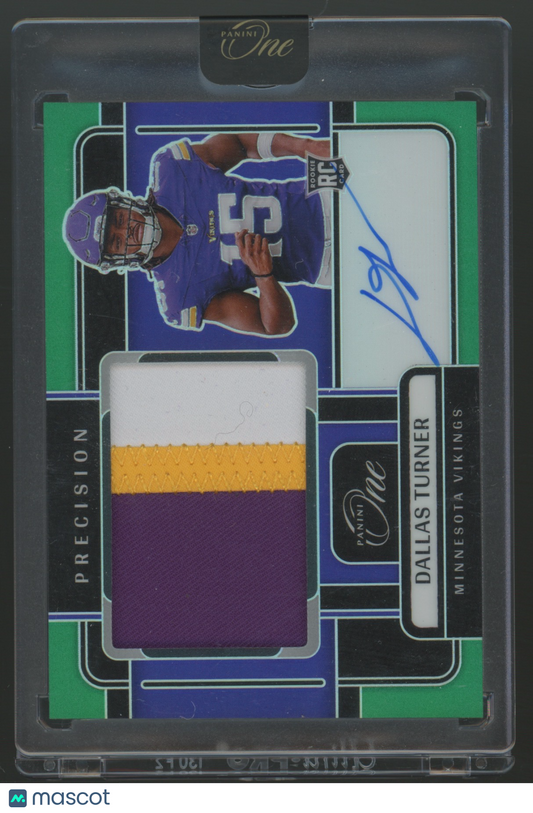 2024 Panini One Precision Dallas Turner #322 Green 23/40 Patch RC