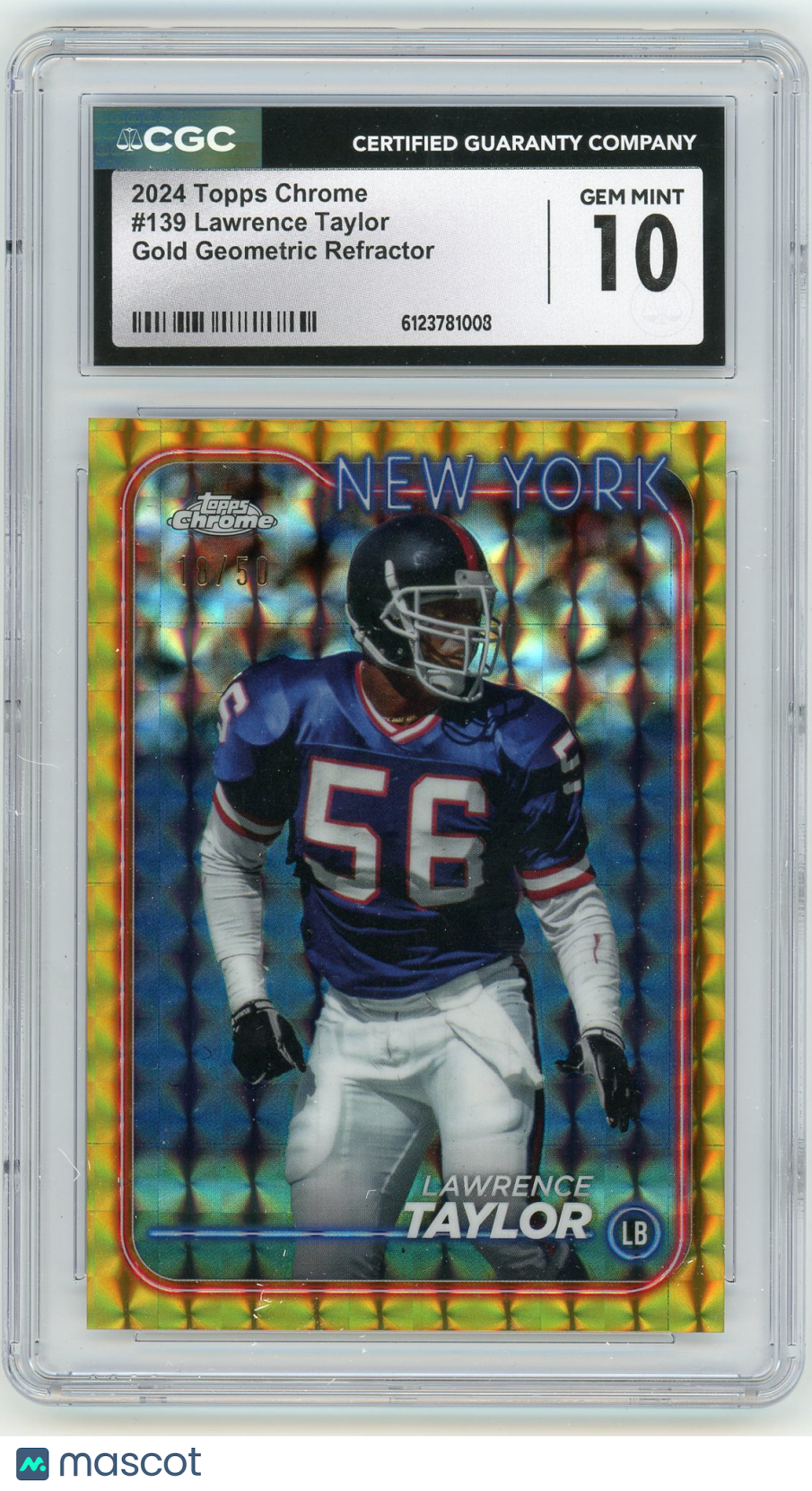 2024 HL-P04 Topps Chrome Lawrence Taylor #139 Gold Geometric Refractor /50