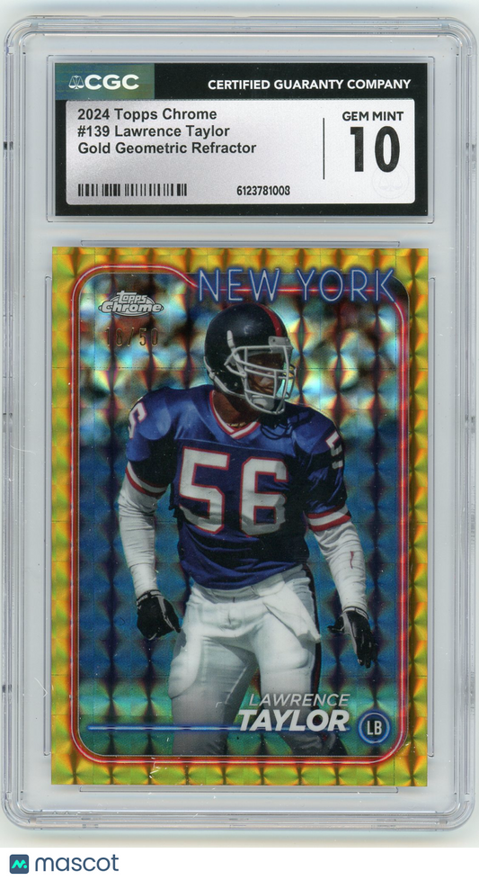 2024 HL-P04 Topps Chrome Lawrence Taylor #139 Gold Geometric Refractor /50