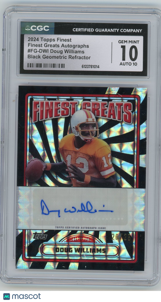 1980 HL-P04 Topps Finest Finest Greats Doug Williams #FG-DWI Black Geo /25 Auto