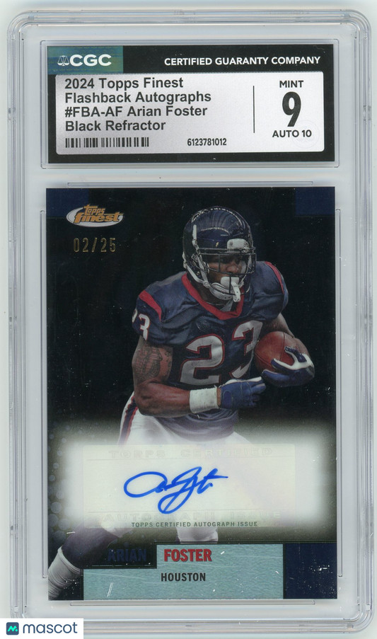 2024 HL-P04 Topps Finest Arian Foster #FBA-AF Black Refractor /25 CGC 9 Auto 10