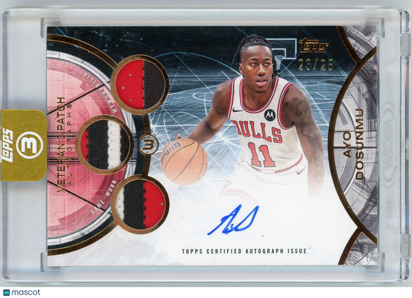 2026 HL-P02 Topps 3 Ayo Dosunmu #V3A-AD /25 Game-Worn Memorabilia