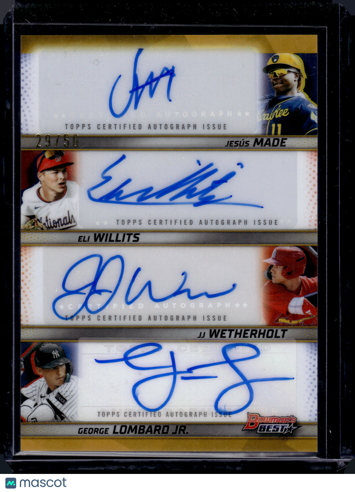 2025 HL-P06 Topps Bowman's Best Wetherholt Willits Made Lombard Jr. #QA-MWWL