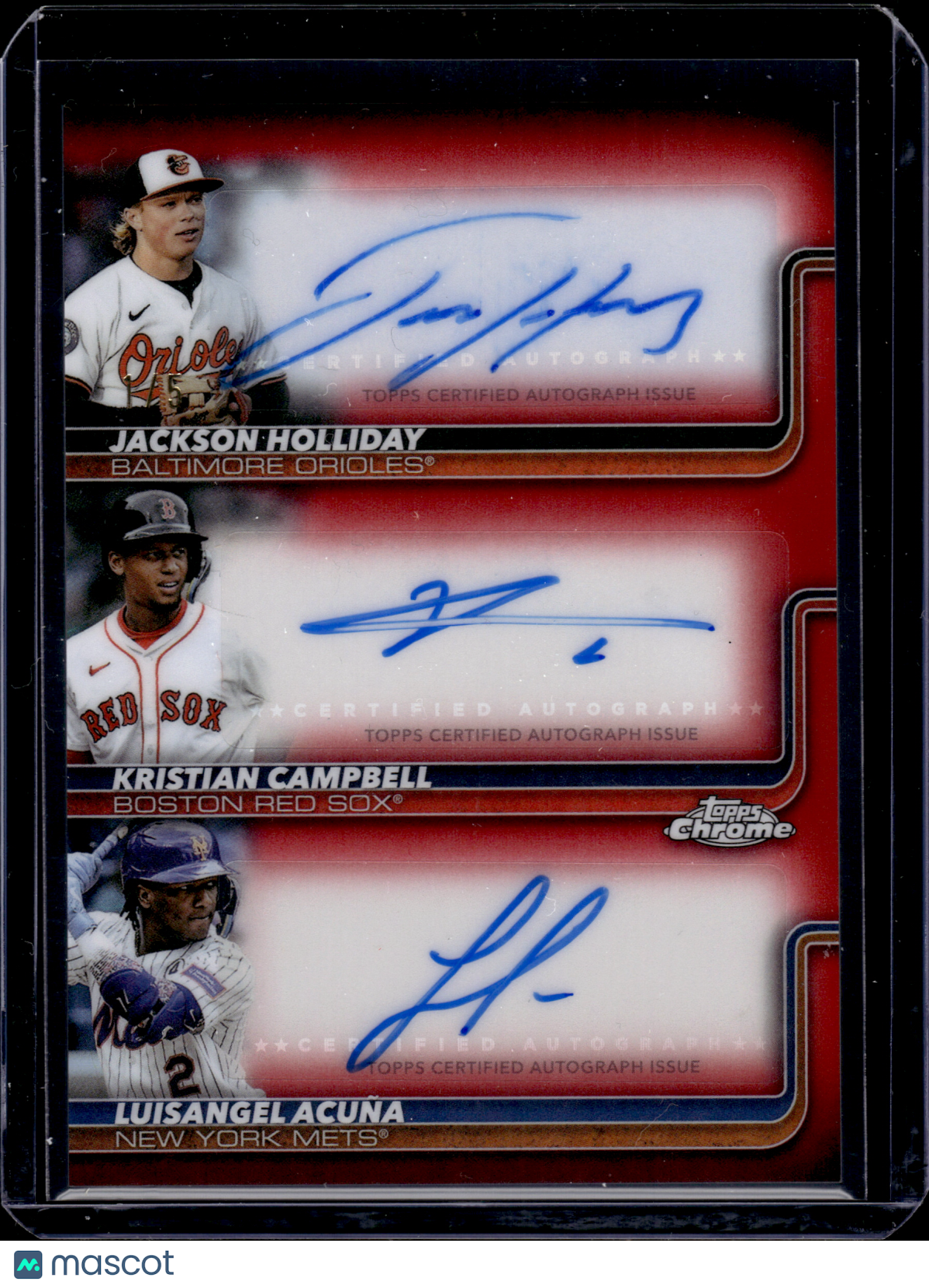 2025 HL-P06 Topps Chrome Updates Campbell Holliday Acuña #TA-HCA /5