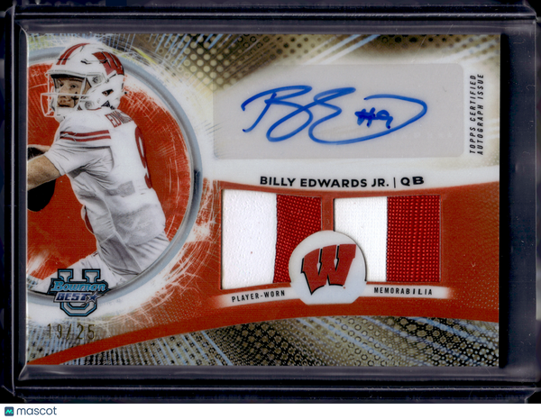 2025 HL-P10 Topps Bowman Univer. Best Football Billy Edwards Jr. #DRA-BE /25
