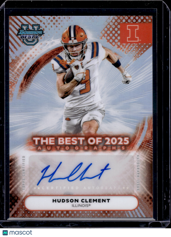 2025 HL-P10 Bowman University Best Football Hudson Clement #BOA-HC Auto