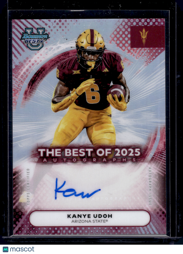 2025 HL-P10 Bowman University Best Football Kanye Udoh #BOA-KUD Auto