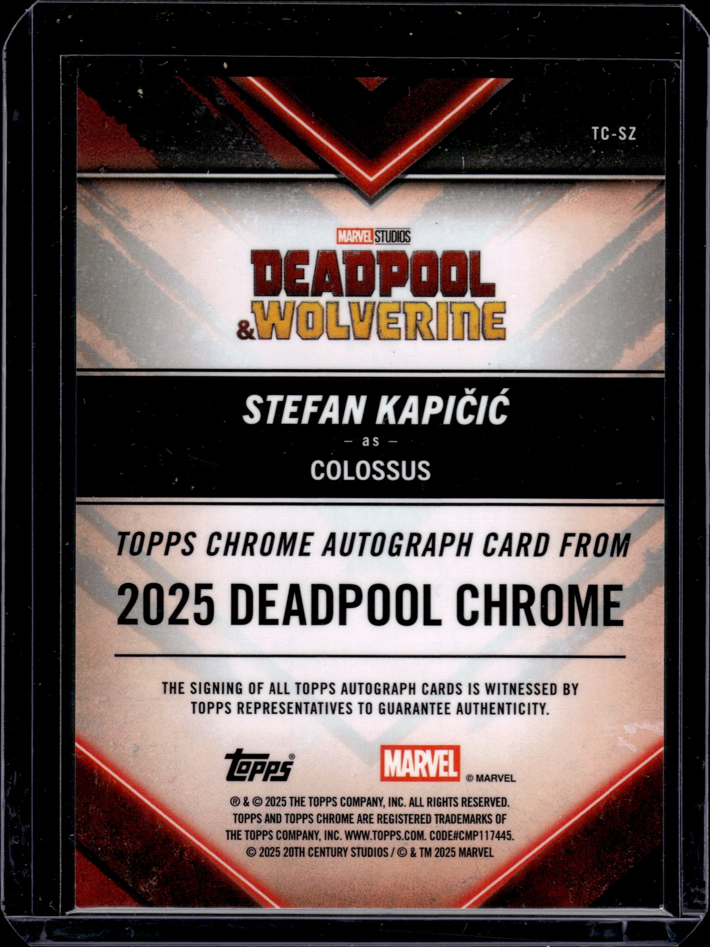 HL-P04 Topps Chrome Marvel Deadpool & Wolverine Kapičić Auto 069/199 #TC-SZ