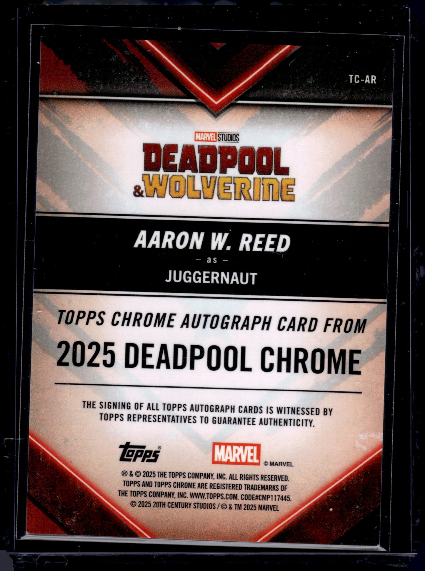 2025 Topps Chrome Deadpool & Wolverine Aaron W. Reed #TC-AR