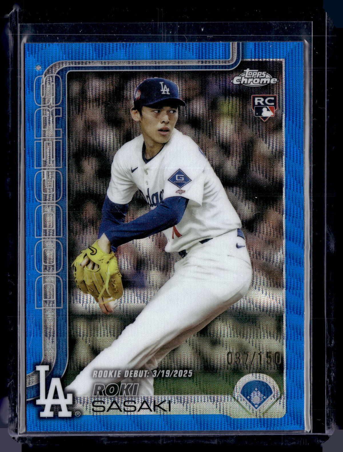 HL-P01 2025 Topps Chrome Roki Sasaki #USC73 Blue Wave /150 RC