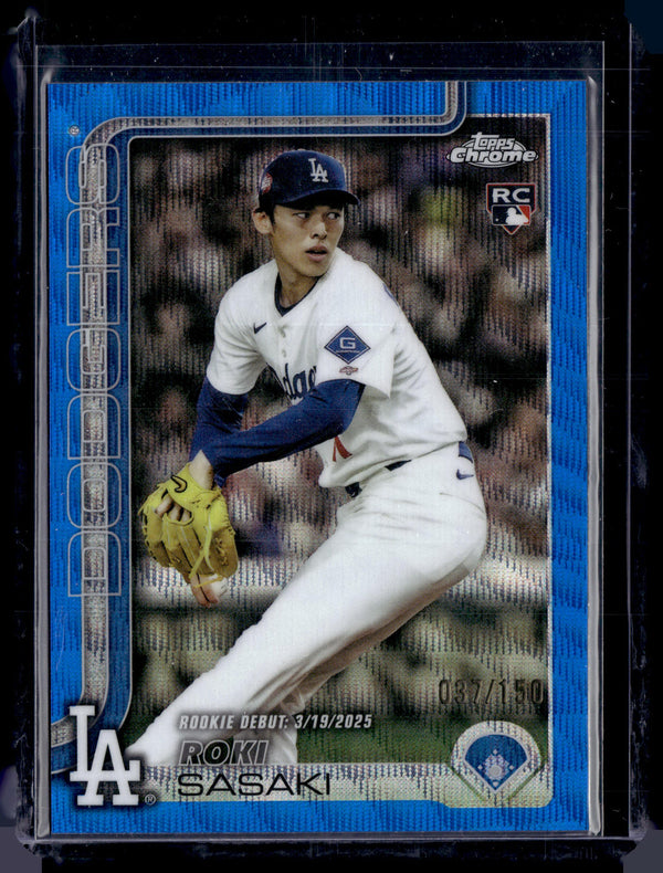 HL-P01 2025 Topps Chrome Roki Sasaki #USC73 Blue Wave /150 RC