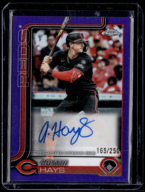 HL-P01 2025 Topps Chrome Austin Hays #AC-AH Purple Refractor /250 Auto