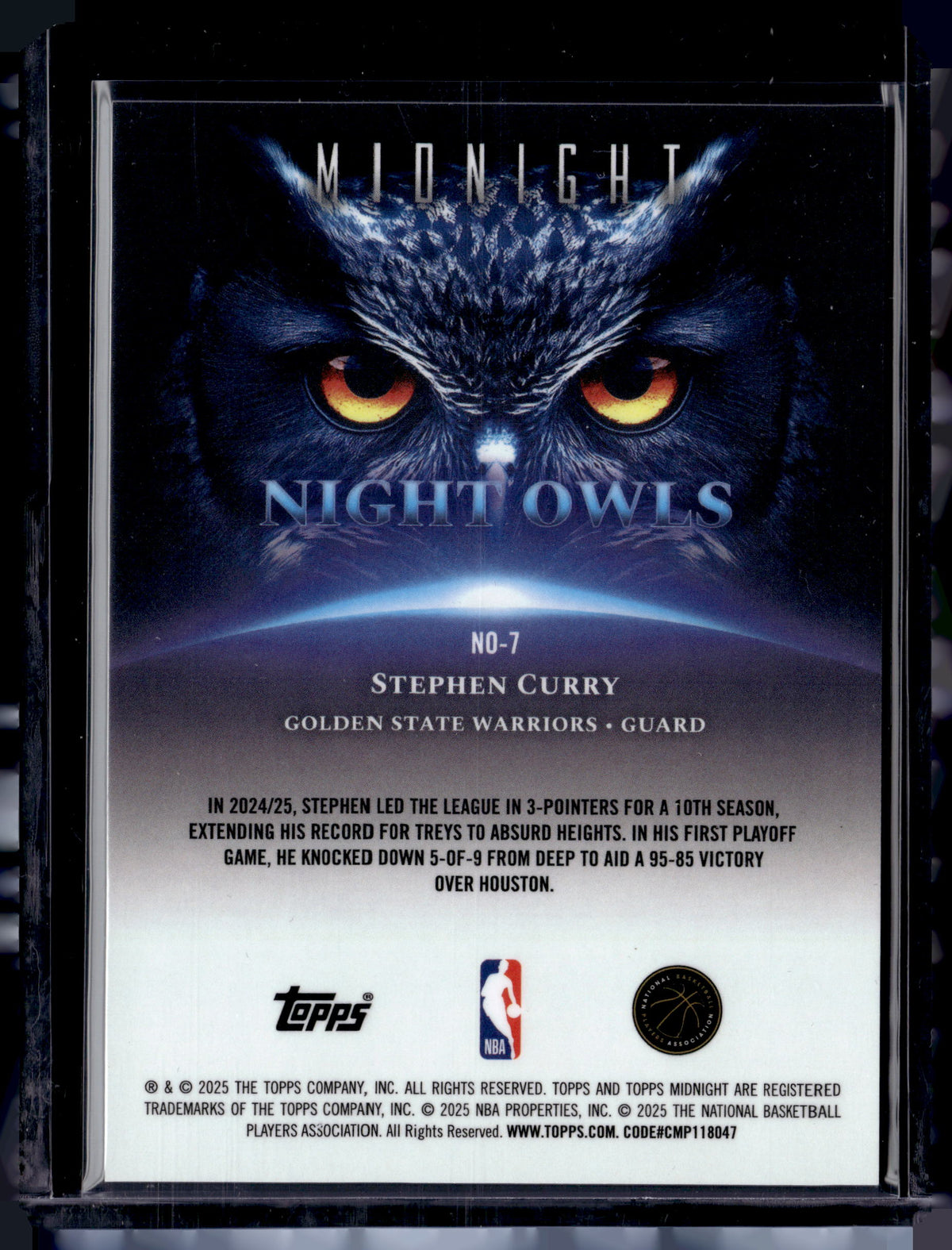 HL-P01 2025 Topps Midnight Night Owls Stephen Curry #NO-7 /149