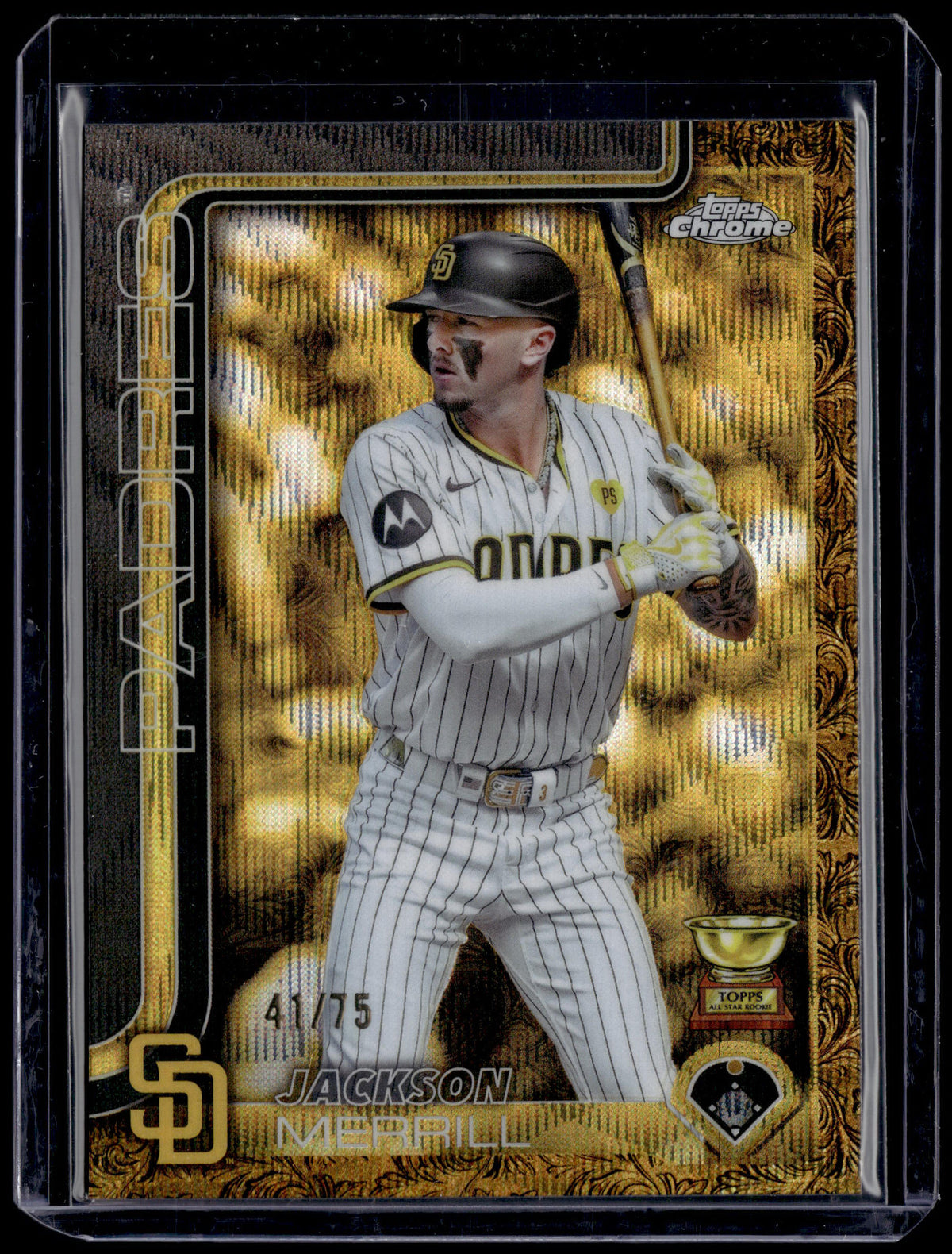 HL-P01 2025 Topps Gilded Collection Chrome Jackson Merrill #156 Gold Wave /75