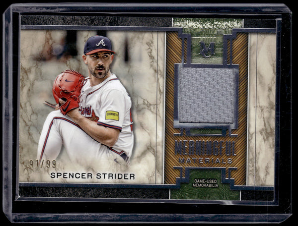 HL-P01 2025 Topps Museum Spencer Strider Meaningful Material Relic /99 MMR-SS