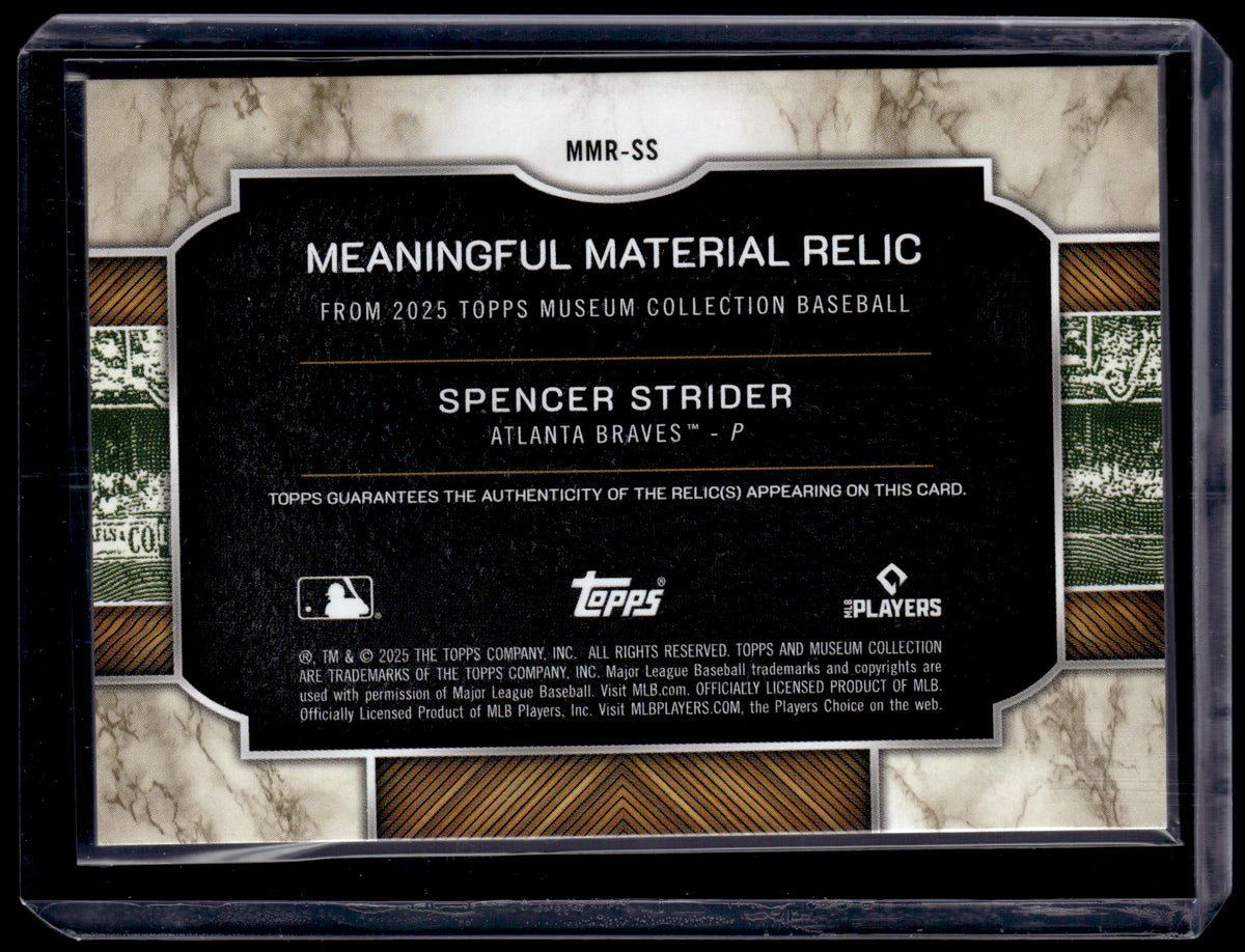 HL-P01 2025 Topps Museum Spencer Strider Meaningful Material Relic /99 MMR-SS