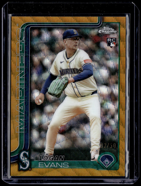 HL-P01 2025 Topps Chrome Update Logan Evans #USC194 Gold Wave Refractor /50 RC