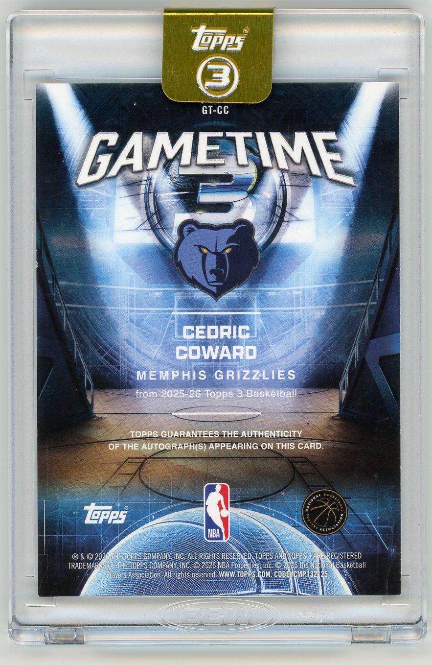 HL-P01 2026 Topps 3 Gametime Cedric Coward #GT-CC /10 Auto RC