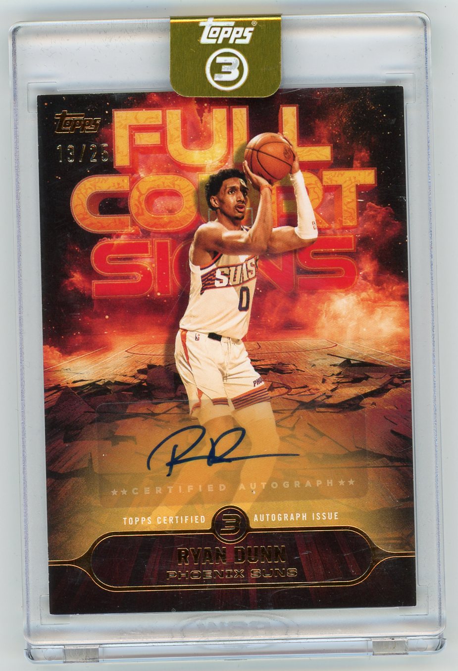 HL-P01 2026 Topps 3 Full Court Signs Ryan Dunn #FS-RD /25 Certified Autograph