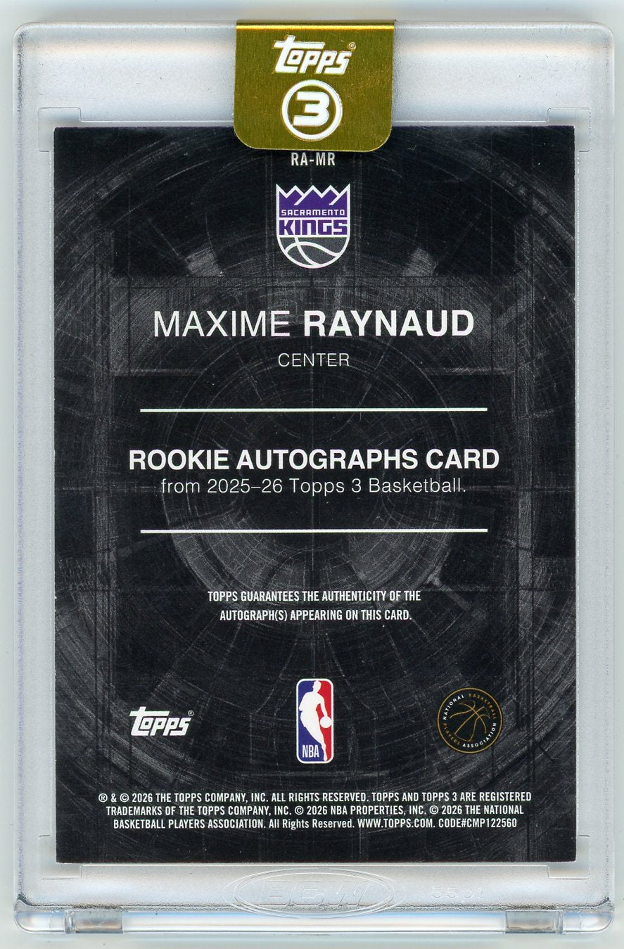HL-P01 2026 Topps 3 Basketball Maxime Raynaud #RA-MR /49 RC Auto