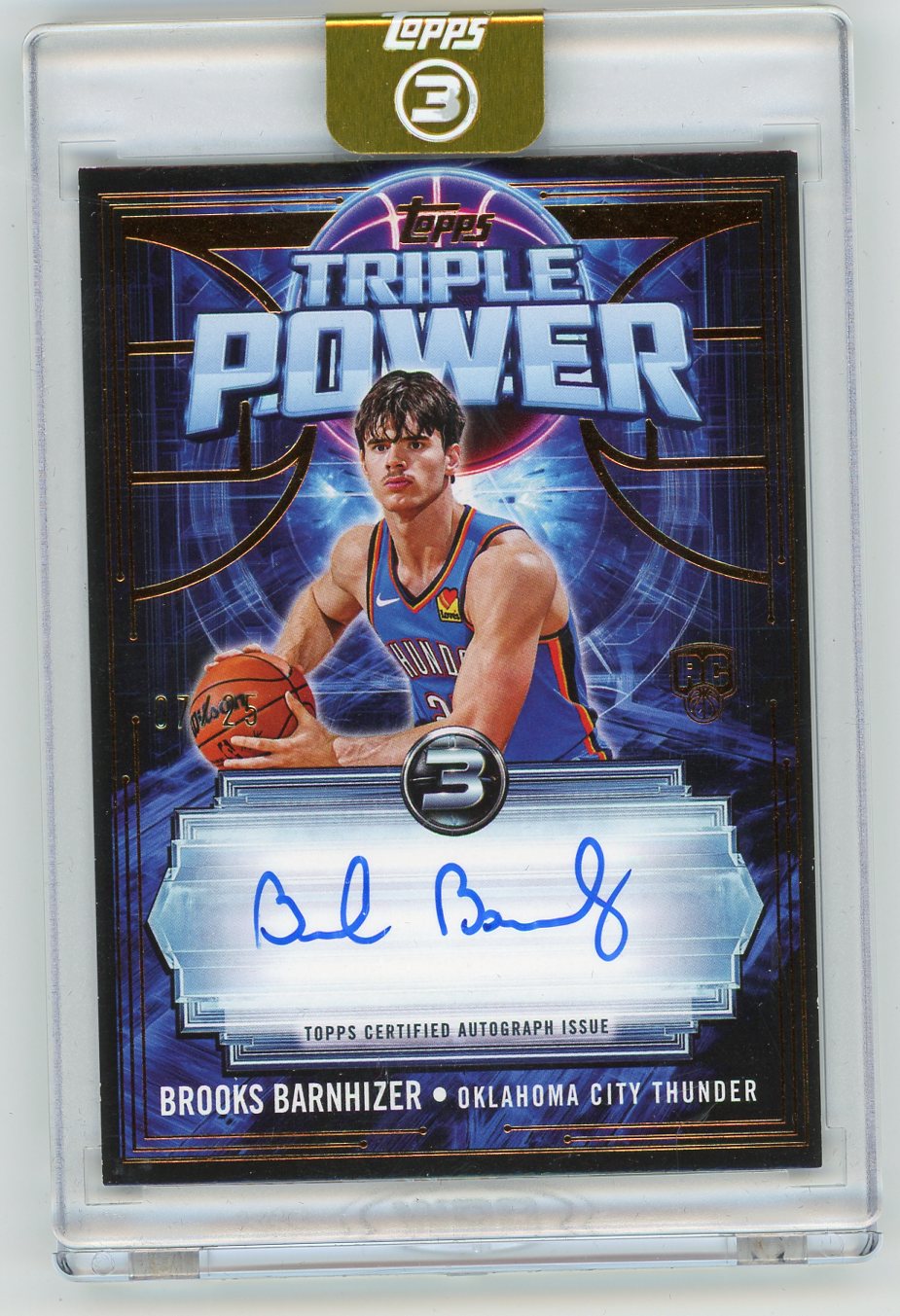 HL-P01 2026 Topps 3 Triple Power Brooks Barnhizer RC Auto TP-BB /25
