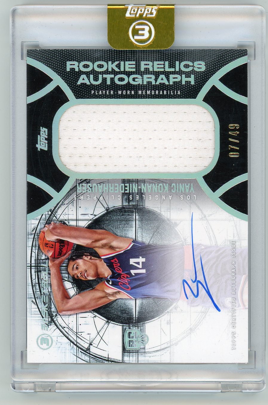 HL-P01 2026 Topps 3 Yanic Konan-Niederhauser RC Relic Auto /49 RRA-YK