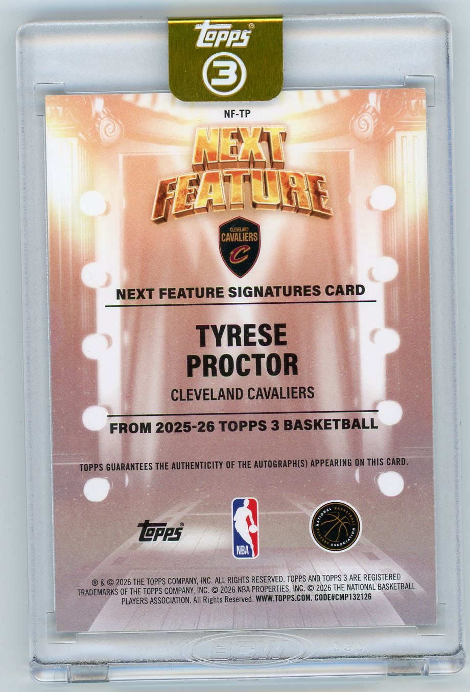 HL-P01 2026 Topps 3 Next Feature Tyrese Proctor #NF-TP /25 RC