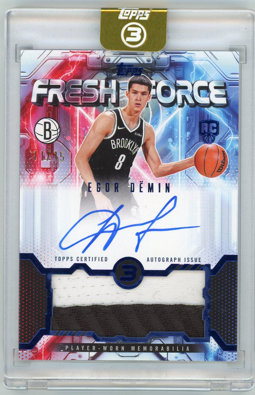 HL-P01 2026 Topps 3 Fresh Force Egor Demin #FFR-ED /15 Player-Worn Auto Relic