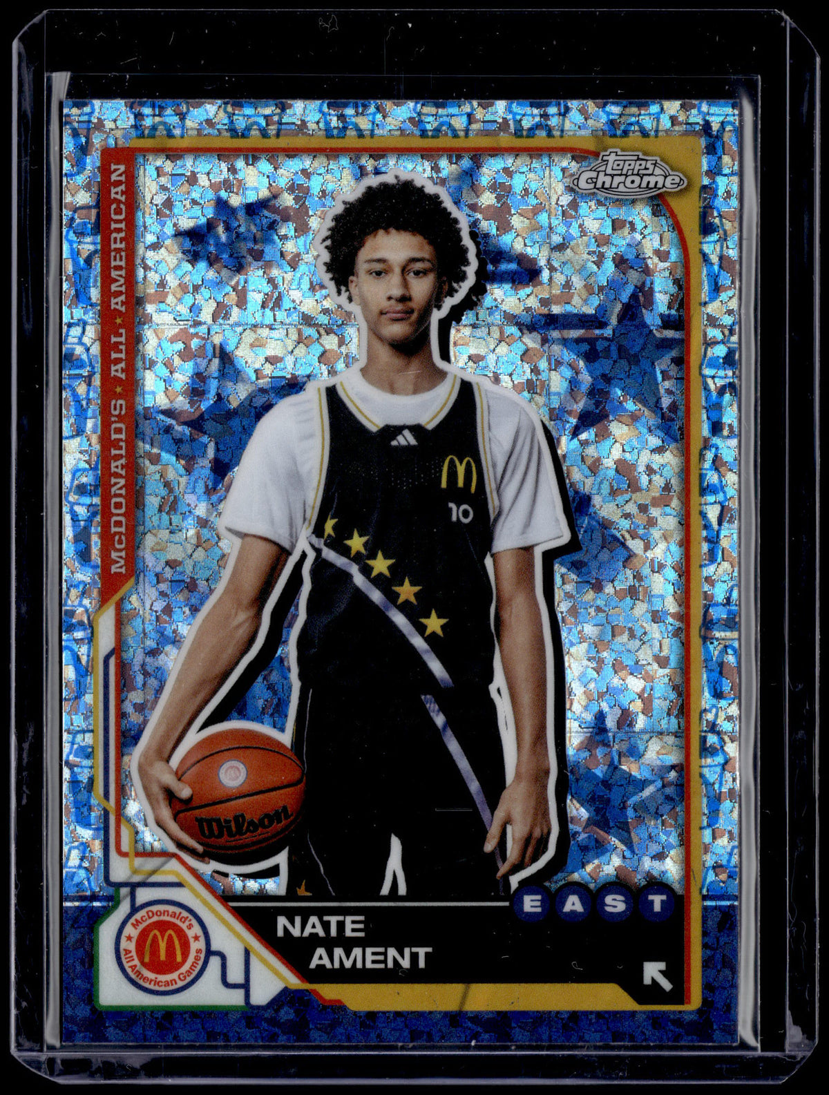 HL-P01 2025 Topps Chrome McDonald's All American Nate Ament Blue Mini-Diamond #3