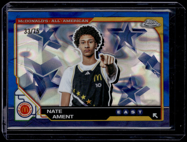 HL-P01 2025 Topps Chrome McDonald's All American Nate Ament #41 Blue Lava /75