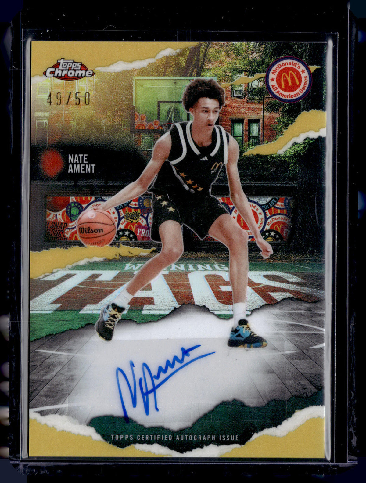 HL-P01 2025 Topps Chrome McDonalds All American Winning Tags Nate Ament Gold /50