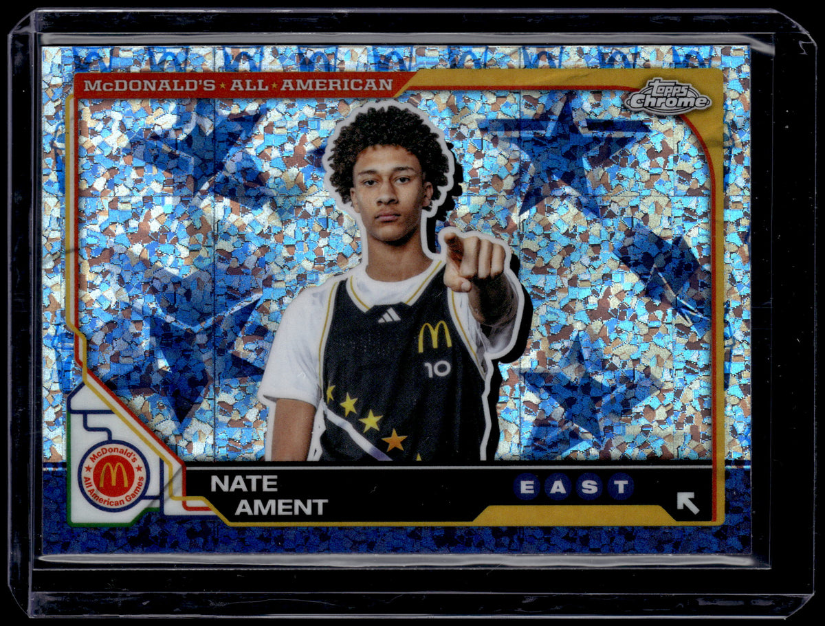 HL-P01 2025 Topps Chrome McDonald's All American Nate Ament Blue Diamonds Refr