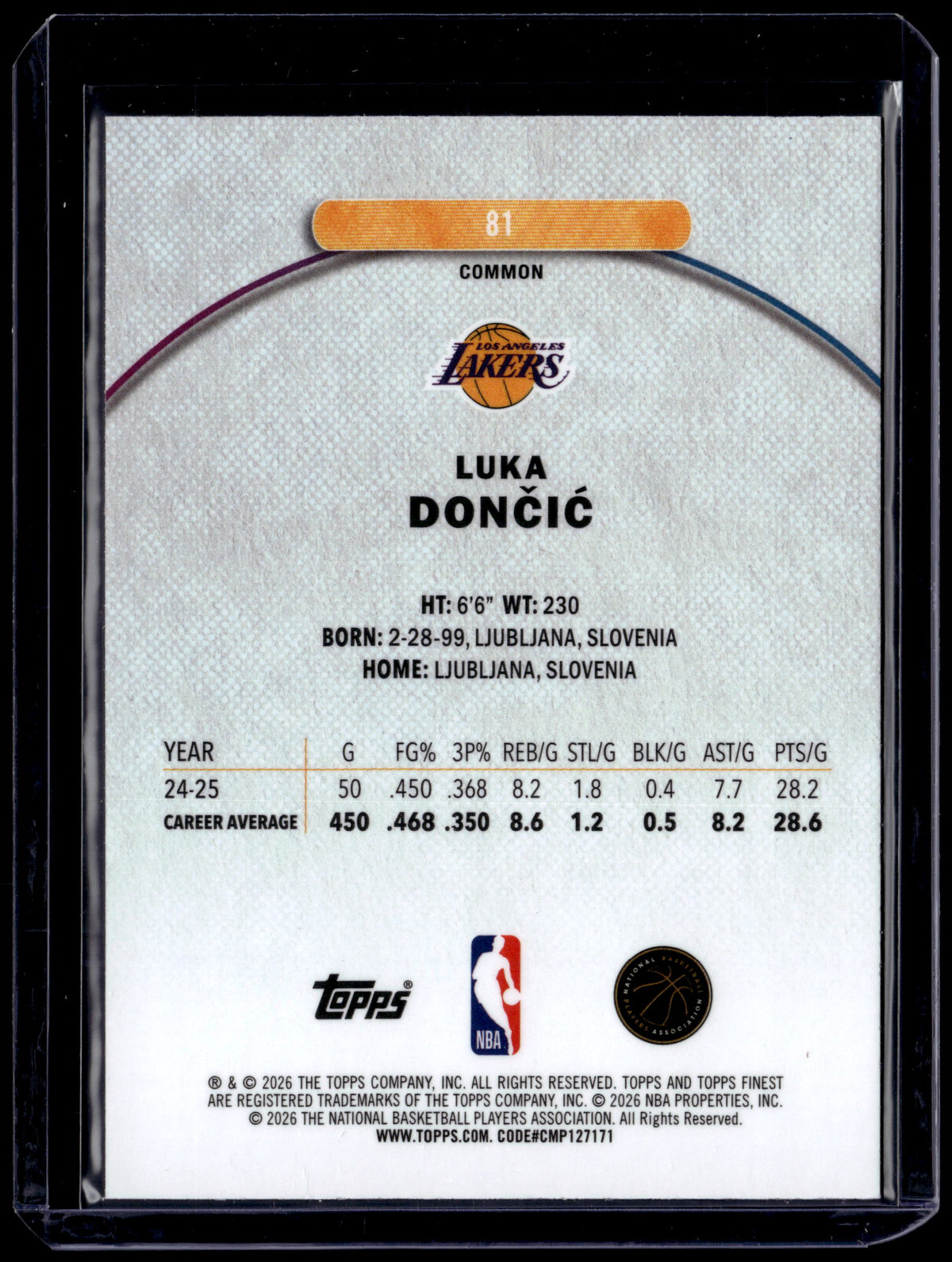 HL-P01 2026 Topps Finest Luka Dončić #81