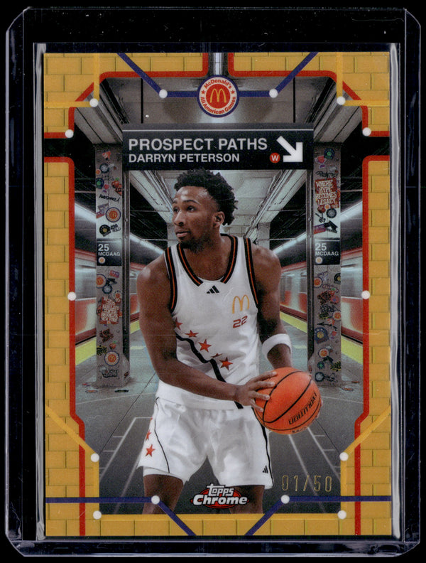 HL-P01 2025 Topps Chrome McDonald's Prospect Darryn Peterson #PP-12 Gold /50