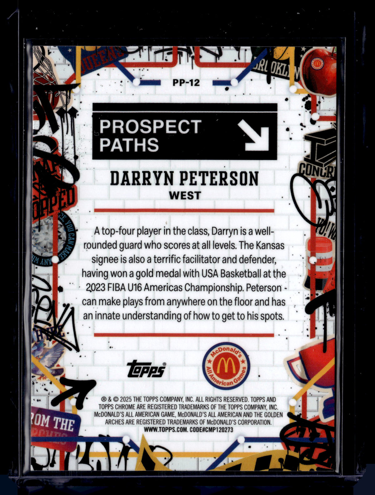 HL-P01 2025 Topps Chrome McDonald's Prospect Darryn Peterson #PP-12 Gold /50