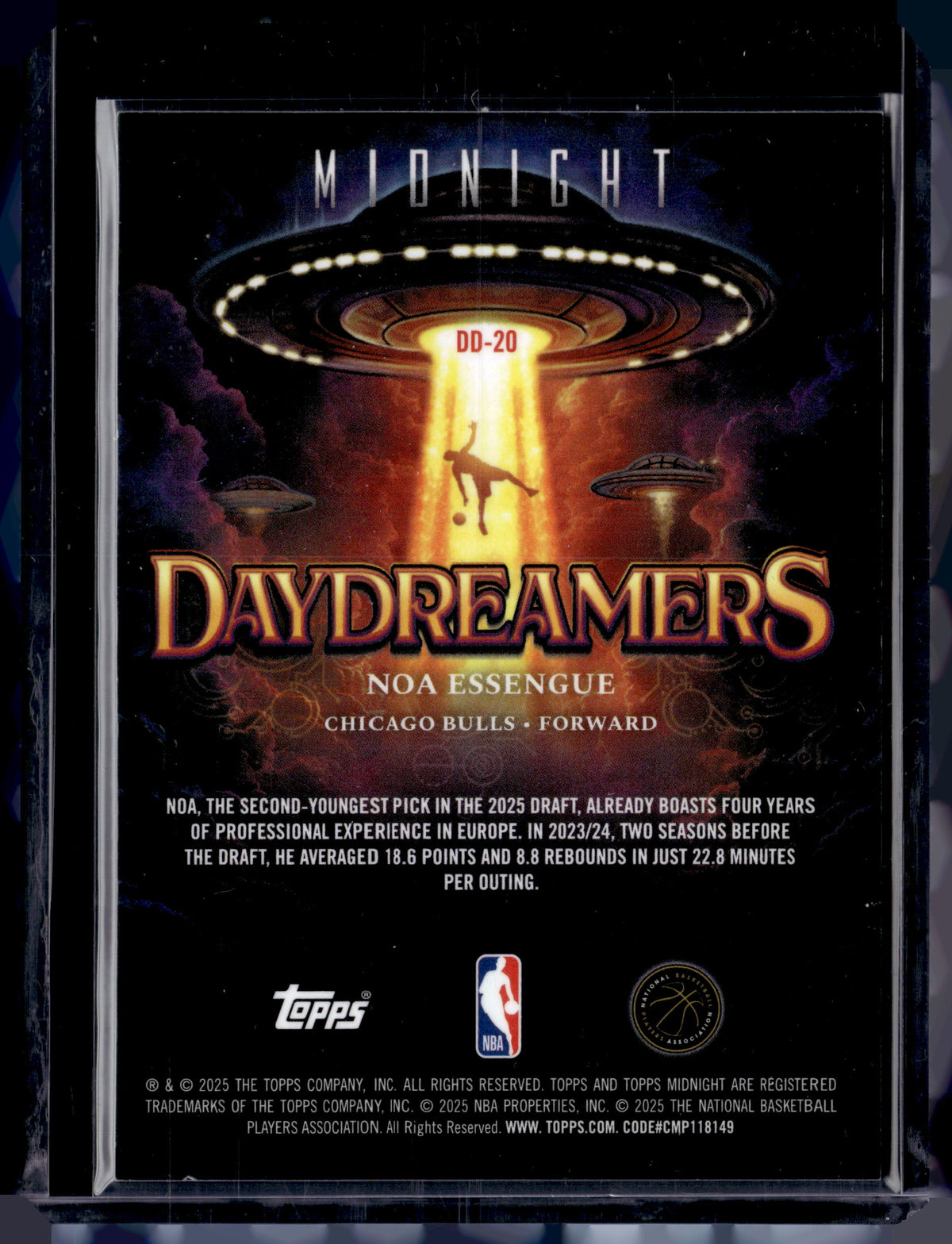 HL-P01 2025 Topps Midnight Daydreamers Noa Essengue #DD-20 /20 RC