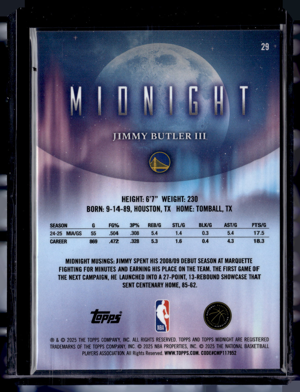 HL-P01 2025 Topps Midnight Jimmy Butler III #29