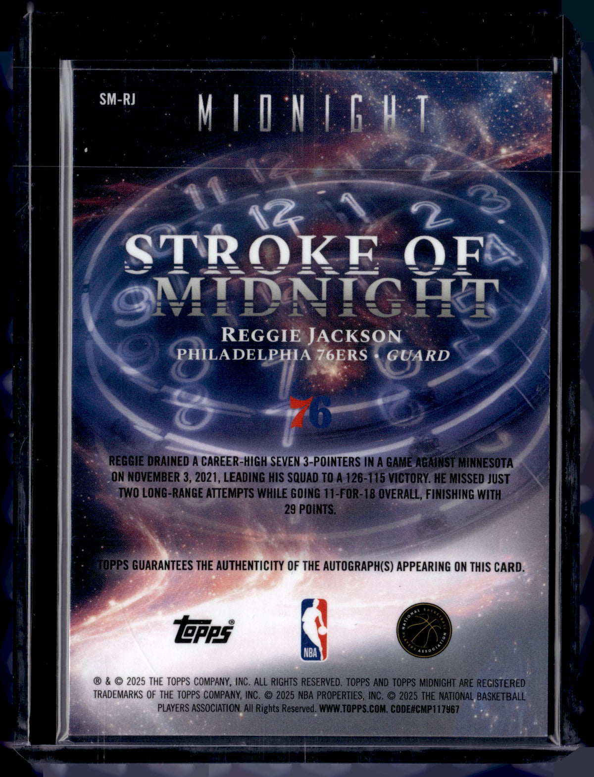 HL-P01 2025 Topps Midnight Stroke of Midnight Reggie Jackson #SM-RJ Shimmer /12