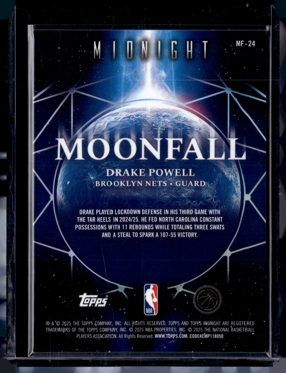 HL-P01 2025 Topps Midnight Moonfall Drake Powell #MF-24 /75 RC