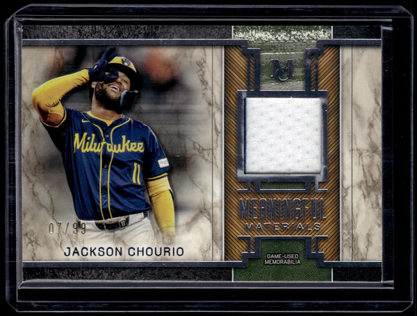 HL-P01 2025 Topps Museum Jackson Chourio Meaningful Material Relic /99 MMR-JC