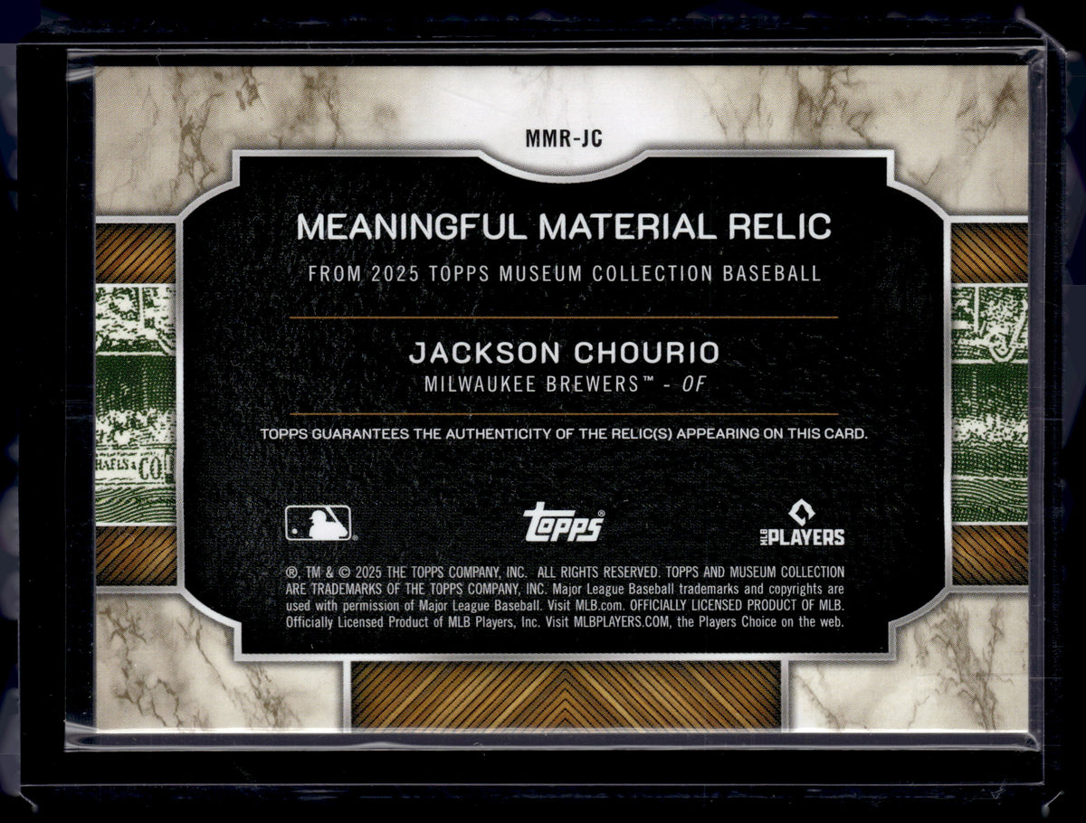HL-P01 2025 Topps Museum Jackson Chourio Meaningful Material Relic /99 MMR-JC