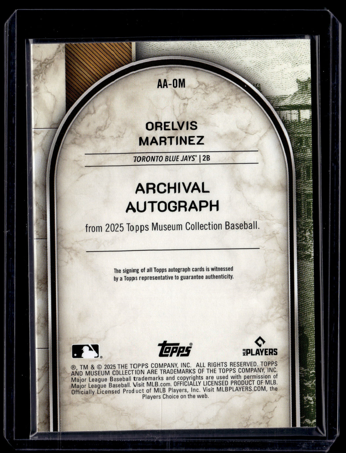 HL-P01 2025 Topps Museum Collection Orelvis Martinez #AA-OM /199 RC