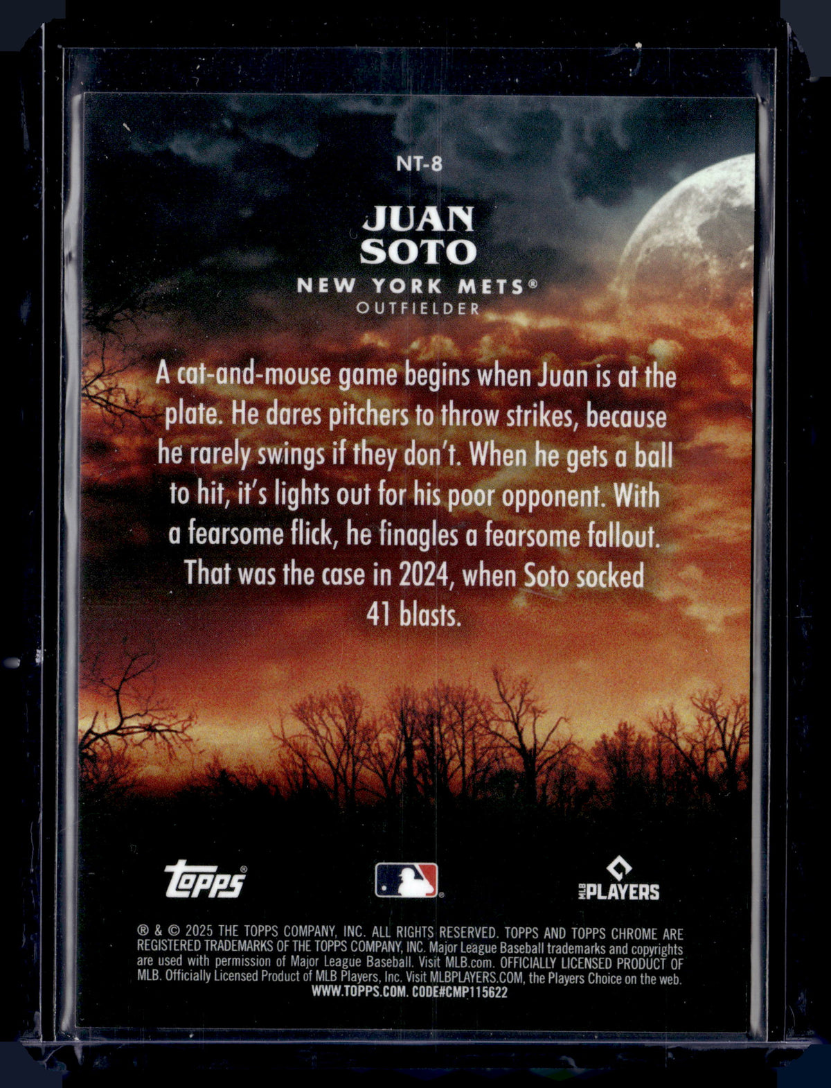 HL-P01 2025 Topps Chrome Night Terrors Juan Soto #NT-8 Orange /25