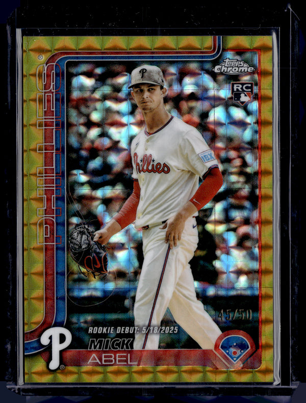 2025 Topps Chrome Update Mick Abel #USC87 Gold Geometric /50 RC