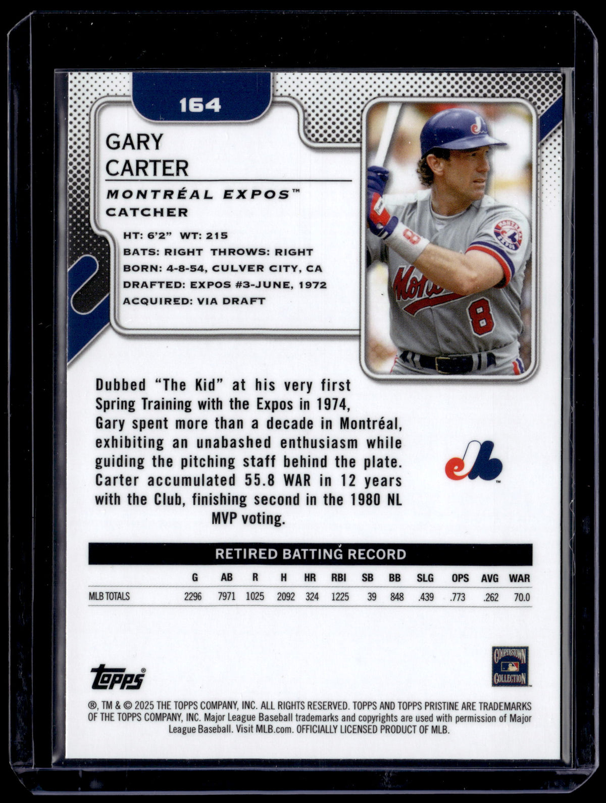HL-P01 2025 Topps Pristine Gary Carter #164 Blue /75