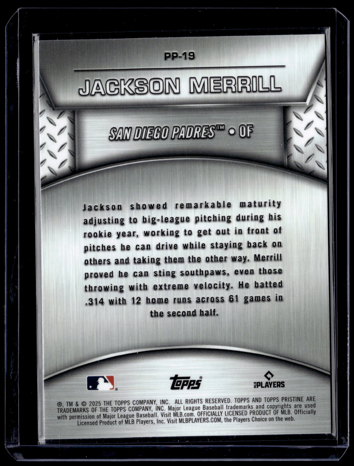 HL-P01 2025 Topps Pristine Plated and Polished Jackson Merrill #PP-19
