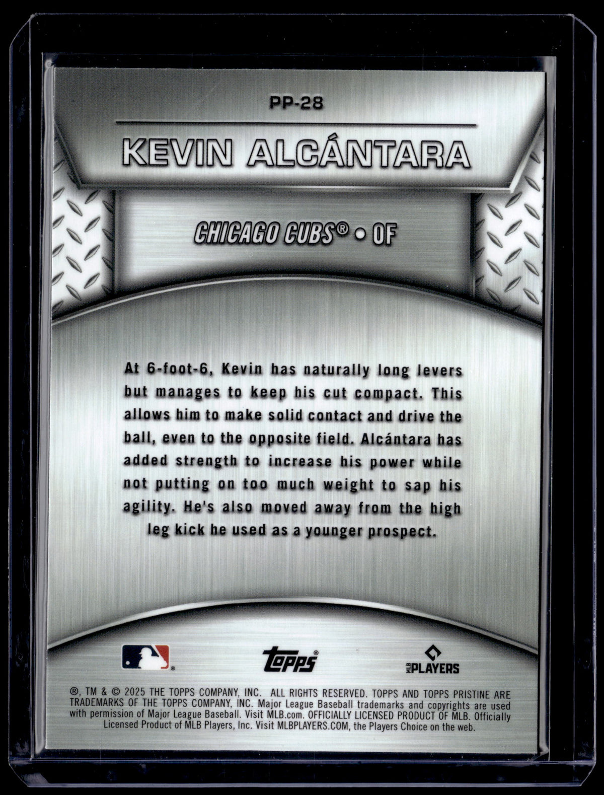 HL-P01 2025 Topps Pristine Plated and Polished Kevin Alcántara #PP-28