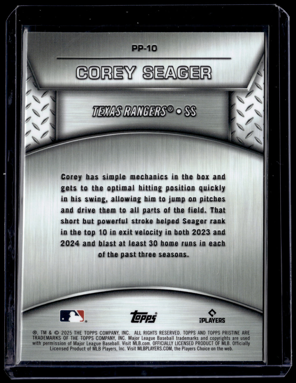 HL-P01 2025 Topps Pristine Plated and Polished Corey Seager #PP-10 Refractor