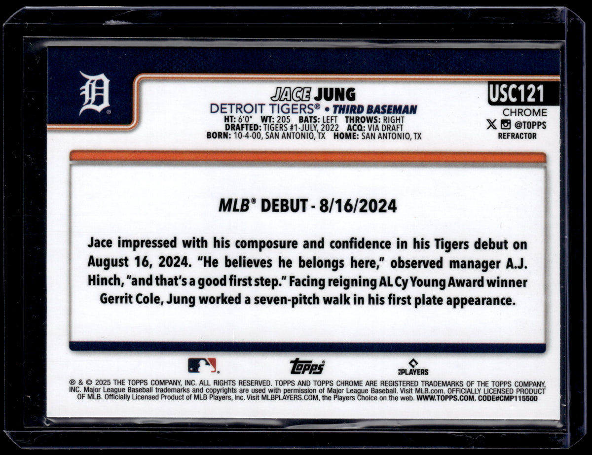HL-P01 2025 Topps Chrome Update Jace Jung #USC121 Refractor RC